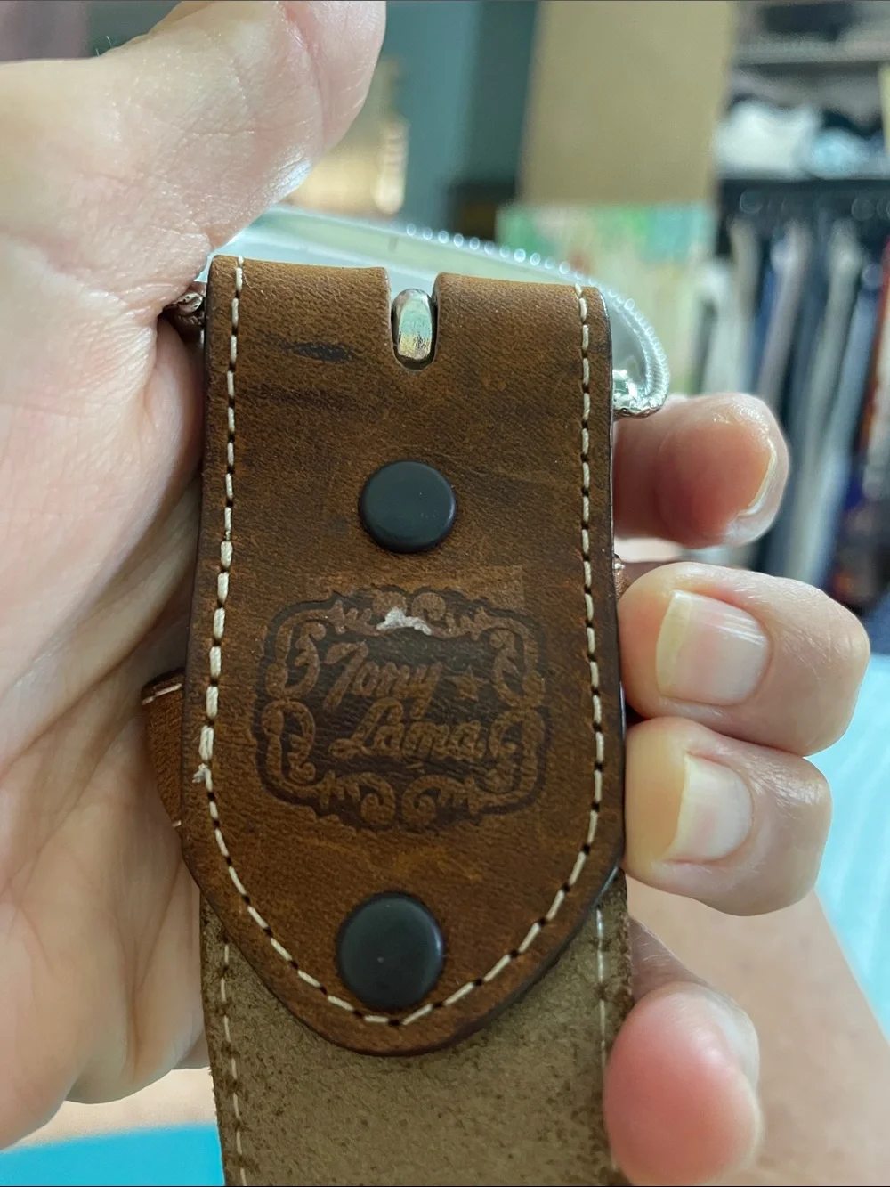 Tony Lama, braided, leather and silver churros belt